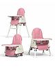 Safe-O-Kid 1-Year Warranty 4-in-1 Premium Wheel High Chair for Baby with Removable Tray, Adjustable Height, Booster Seat, Ideal Baby Feeding Chair for Toddlers (6 Months to 5 Years)- Pink