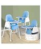 Safe-O-Kid 3 in 1 Multifunctional High Chair with 1 Year Warranty and Feeding Set, Adjustable, Foldable, and Comfortable with Soft Cushion & Removable Tray I Blue