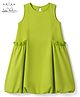 Arias Cotton Woven Balloon/Bubble Frock with Sleeveless in Limegreen for 2-3 Years
