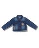 Barbie by Tiny Girl Cotton Woven Mattel Featuring Full Sleeves Barbie Text Back Printed Mild Washed Jacket - Dark Blue