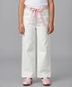 Barbie by Tiny Girl Cotton Knit Bow & Heart Printed Jeans - White