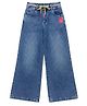 Tiny Girl Cotton Woven Patch Detailed Mild Washed Jeans - Light Blue