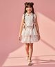 Tiny Girl Woven Sleeveless Floral Printed Coordinating Top & Skirt Set- Pink