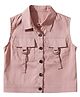 Tiny Girl Cotton Woven Sleeveless Solid Shirt - Pink