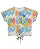 Tiny Girl Woven Half Sleeves Floral Embroidered Knot Detailed Top - Pink