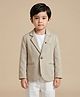 Rikidoos Woven Full Sleeves Solid Blazer - OffWhite