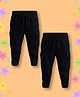 NUSYL Cotton Blend Knit Pack Of 2 Solid Cargo Style Joggers - Black