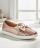 boyz n galz Sequins Embellished Bow Applique Detailed Slip On Shoes - Rose Gold
