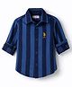 US Polo Assn Cotton Woven Striped Shirts Full Sleeve Navy Blue 4-5 Years