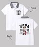 US Polo Assn Cotton Knit T-Shirts Half Sleeves Polo Neck White 8-9 Years