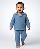 LazyToddler Muslin Woven Full Sleeves Solid Shirt & Pajama Night Suit - Blue