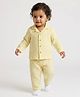 LazyToddler Muslin Woven Full Sleeves Solid Shirt & Pajama Night Suit - Yellow