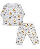 LazyToddler Muslin Woven Full Sleeves Koala Bear Printed Coordinating Shirt & Pants Set - Multi Colour