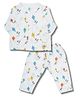 LazyToddler Muslin Woven Full Sleeves Kites Printed Coordinating Shirt & Pants Set - Multi Colour