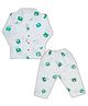 LazyToddler Muslin Full Sleeves Bear Face Printed Coordinating Shirt & Pajama Night Suit - Multi Colour