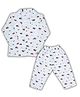 LazyToddler Muslin Woven Full Sleeves Tractors Printed Coordinating Shirt & Pajama Night Suit - Multi Colour