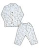 LazyToddler Muslin Woven Full Sleeves Animals Printed Shirt & Pajama Night Suit - Yellow