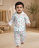 LazyToddler Muslin Woven Full Sleeves Trees Printed Coordinating Shirt & Pajama Night Suit - Multi Colour