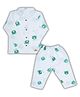 LazyToddler Muslin Woven Full Sleeves Teddy Bear Face Printed Coordinating Shirt & Pants Set - Multi Colour