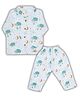 LazyToddler Muslin Woven Full Sleeves Night Sky Printed Coordinating Shirt & Pants Set - Multi Colour