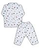 LazyToddler Muslin Woven Full Sleeves Construction Vehicles Printed Coordinating Shirt & Pants Set - Multi Colour
