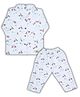 LazyToddler Muslin Woven Full Sleeves Bicycle Printed Coordinating Shirt & Pants Set - Multi Colour