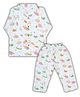 LazyToddler Muslin Woven Full Sleeves Animals Printed Coordinating Shirt & Pants Set - Multi Colour