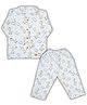LazyToddler Muslin Woven Full Sleeves Animals Printed Coordinating Shirt & Pants Set - Multi Colour