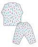 LazyToddler Muslin Woven Full Sleeves Pine Trees Printed Coordinating Shirt & Pants Set - Multi Colour
