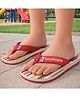 Toothless Striped Flip Flops - Red