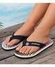 Toothless Ombre Detailed Polka Dots Designed Flip Flops - Black