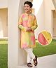 Pine Kids Woven Full Sleeves Tie-Dye Stone Embellished Kurta & Pyjama Set - Yellow