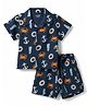 CUCUMBER Cotton Woven Half Sleeves Shirt & Shorts Co-Ord Night Suit With Nautical Theme - Navy Blue