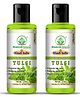 Bhudevam Naturals Khadi Tulsi Hair Oil Reduces Hair Fall & Strengthens Roots Naturally- 420 ml (Pack of 2)
