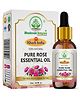 Bhudevam Naturals Khadi Rose Essential Oil for Skin & Hair Care  100% Pure Natural Steam Distilled Rose Oil for Face, Acne, Aromatherapy, Diffuser - 15 ml