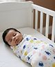 The Mom Store Multipurpose Muslin Fish Print Baby Swaddle Wrap - Multicolor