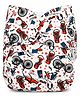 The Mom Store Cotton Bike Printed Re-Usable Cloth Diaper - White & Red