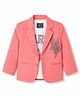 Dapper Dudes Woven Full Sleeves Text Printed T-Shirt & Blazer With Eagle Embellishment - Peach