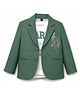 Dapper Dudes Woven Full Sleeves Text Printed T-Shirt & Blazer With Eagle Embellishment - Green