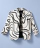 Dapper Dudes Woven Full Sleeves Text Printed T-Shirt With Blazer - Cream