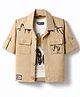 Dapper Dudes Woven Full Sleeves Good Vibes Text Printed T-Shirt With Blazer - Khaki