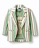 Dapper Dudes Woven Full Sleeves Striped Blazer With Text Printed T-Shirt - Green