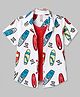 Dapper Dudes Woven Half Sleeves Surfing Boat Printed Shirt With Attached Tee - Red