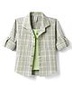 Dapper Dudes Woven Full Sleeves Checked Shirt With Attached Tee - Light Green