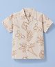 Dapper Dudes Woven Half Sleeves Floral Printed Shirt - Brown
