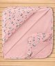 CUCUMBER Interlock Knit Panda Printed Hooded Towel L 90 x B 90 cm - Peach