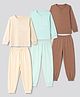 Primo Gino Cotton Knit Full Sleeves T-Shirt & Pyjama Night Suit Pack of 3 - Beige, Brown & Light Green
