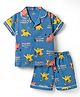 CUCUMBER Sinker Knit Half Sleeves The Lion King Printed Shirts & Shorts Night Suit - Blue