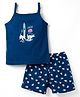 CUCUMBER Sinker Knit Sleeveless T-Shirt & Shorts Night Suit with  101 Dalmatians Graphics - Navy