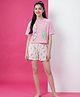 Lil Tomatoes Cotton Knit Half Sleeves Ice Cream Printed Top & Shorts Night Suit - Pink